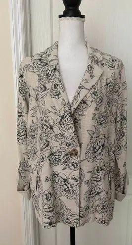 J.Jill New  Women's Beige Floral Jacket, Sz S.