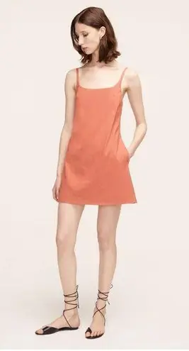 Rebecca Taylor Stretch Linen Open Back Skirted Romper In Carnelian Size 4
