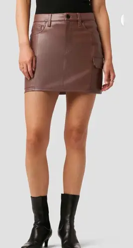 Hudson Faux Leather Viper Mini Skirt Size 31 Cinnamon Neutral