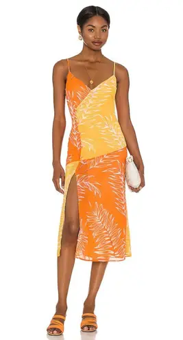 Camila Coelho Vivienne Midi Dress Yellow & Orange Floral