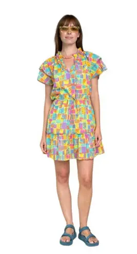 South Beach Olivia James The Label Tinsley Tiered Ruffle Hem Mini Dress In Multi