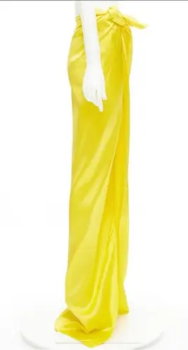 Balenciaga NWT Demna 2019 Runway yellow acetate wrap tie maxi skirt FR34 XS