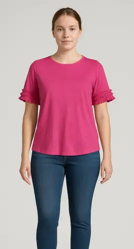 Belle by Kim Gravel Knit Elbow Top with Triple Fringe