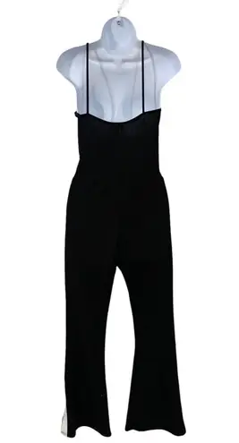 MadRag Size S Jumpsuit Y2K Black Tuxedo Stripes Track Fashion Snap Legs Women’s