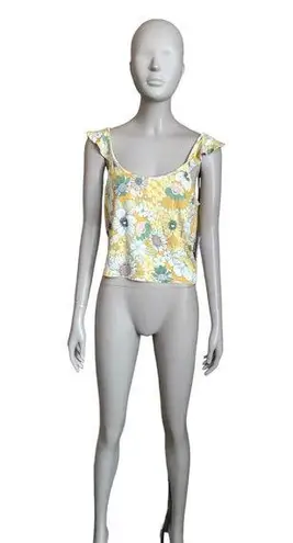 O'Neill NWT O’Neill Yellow Flower Patterned Crop Top