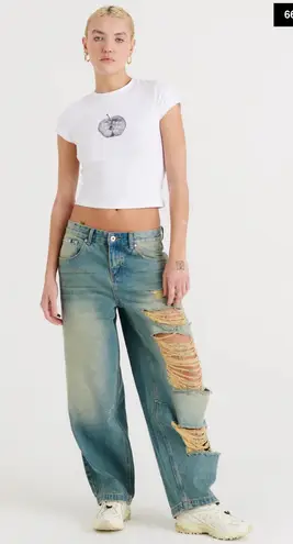 The Ragged Priest Distressed Goliath Low Rise Jean in Green Hue Women’s Size 28