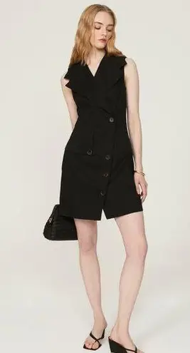 RTR Toccin x RTR Sz 12 Black Trench Blazer Asymmetric Wrap Mini Dress