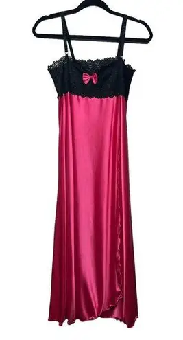 Women's Lace Fuchsia Pink & Black Cami Night/Sleep Dress Size Small