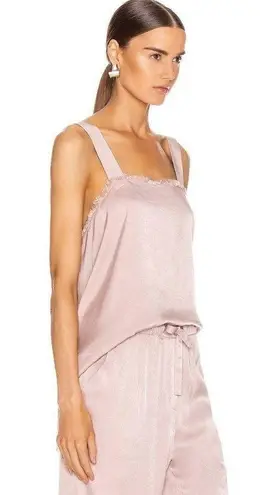 Raquel Allegra Silk Satin Cami Wide Leg Trouser Set Dusty Rose size XS Pink