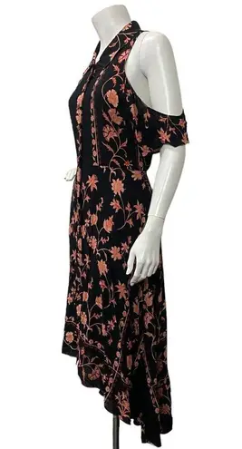 Plenty By Tracy Reese women's floral button down cold shoulder dress size M