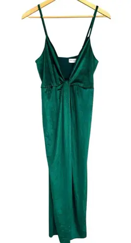 Club L London Women’s Bottle Emerald Green Velvet Plunge Neck Twist Maxi Dress 8