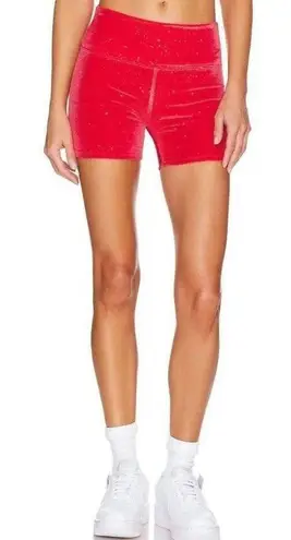 Beach Riot NWT Glitter Bike Short in Fiery Red Velvet Size XS