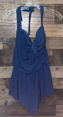 Magicsuit Blue (denim look) Halter One Piece Swimsuit Size 8