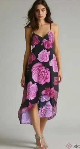 Vintage Rocket Candy Floral spaghetti Strap Dress size medium Pink