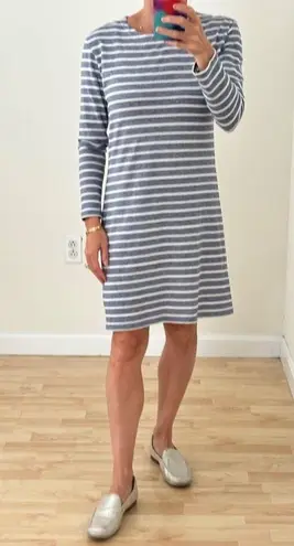 Sail To Sable Blue & White Striped Long Sleeve Dress Sz Small