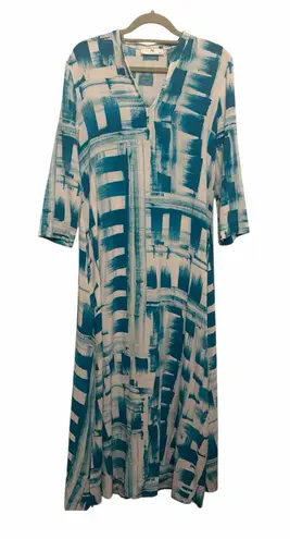 Natori Abstract Print Caftan Maxi Dress size XS coverup