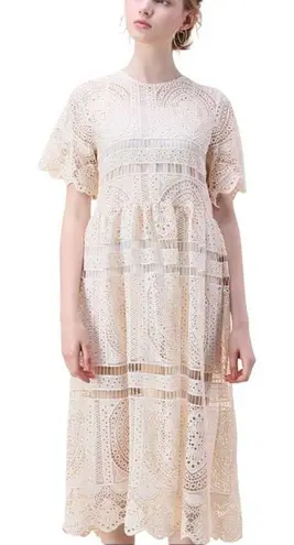 CHIC Wish With Your Ingenuity Crochet Dress Midi
