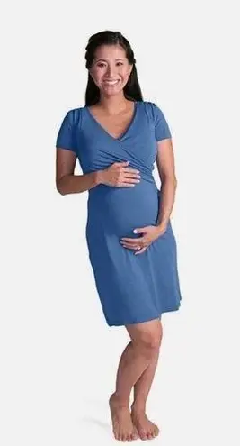 Kindred Bravely Royal Blue The Angelina Nursing Friendly Short Sleeve Dress Sz.M Size undefined