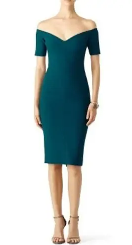 Cinq à Sept CINQ A SEPT Teal Jolie Off The Shoulder Sheath Bodice Fully Lined Dress Size 6