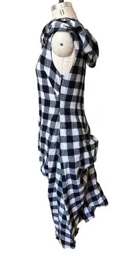 Morgane Le Fay Rodin Dress in Wool Buffalo Check Size Large Black