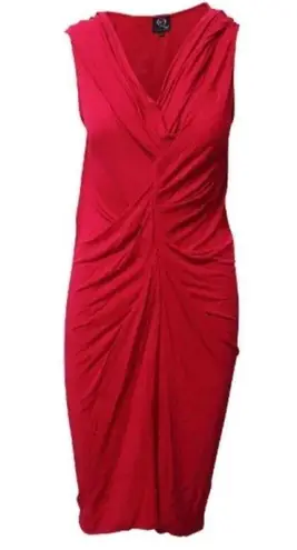 Alexander McQueen Size 38 IT 4 or 6 US Dress Draped Midi Knit Sleeveless Magenta