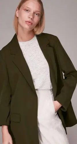 Whistles Khaki Rylee Relaxed Blazer in Khaki Green Size 2