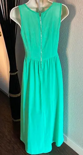 Tea N Rose Green Embroidered Maxi Dress