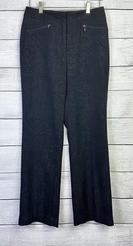 Etcetera Women's Corduroy Paisley Pants Black Size 4 Straight Leg