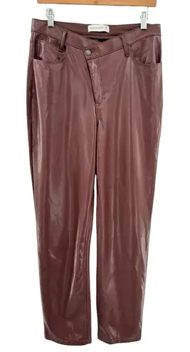 Abercrombie & Fitch  Criss-Cross Waist‎ Vegan Leather 90s Straight Pant Size 30 L - Image 1