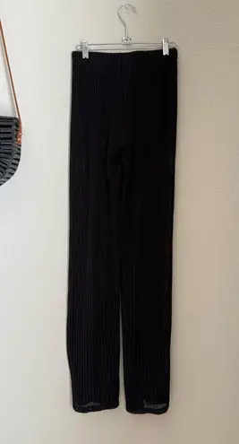 Paradise Black Sheer Wide Leg Black Pants, Size Small
