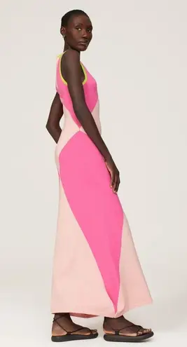 RTR Victor Glemaud Sz S Pink Harlequin Colorblock Sleeveless sweater Maxi Dress