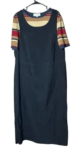 Vintage 90’s Casual Corner Annex Jumper Dress and Shirt Size 14W Black Size L