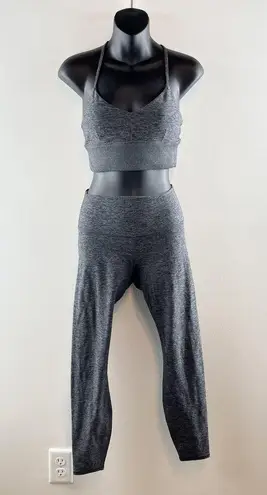 Alo Yoga ALO Alosoft Lavish Sports Bra and Highlight 7/8 Leggings Set Dark Heather Gray