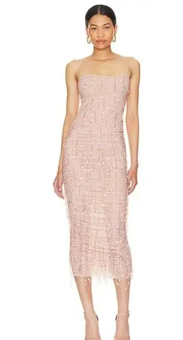 H:ours Constanza Midi Dress in Water Droplets Size XS Pink from Revolve