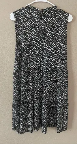 Rielle Ruffle Mock Neck Mini Tent Black Grey White Party Dress Size XL