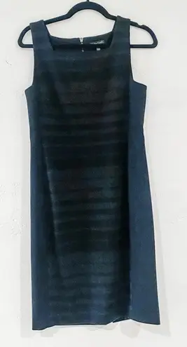 Eileen Fisher  Striped Ponte Sheath Dress in Charcoal Gray Size 4