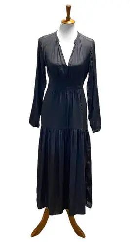 Modern Citizen Long Sleeve Smocked Waist Maxi Dress Gray Size M Prairie Bohemian