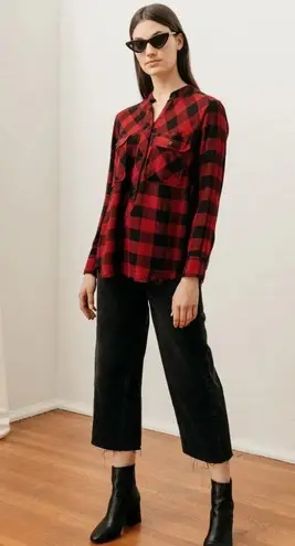 Rails Redding Button Down Size XS Sanguine Black Red Plaid Long Sleeve