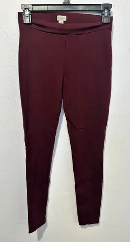 Daniel CREMIEUX Burgundy Maroon Skinny Fitted Pull On Pants size Extra Small Red - Image 1