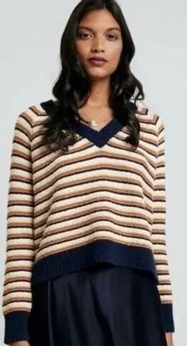 Madewell  Arden V-Neck Crop Pullover Sweater in Stripe