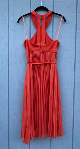 BCBG MAXAZRIA Midi Tangerine Cocktail Dress 