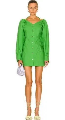 Nanushka Alyssa Mini Dress Green Womens Size XS