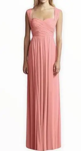 Jenny Yoo Full Length Convertible Chiffon Dress Gown Apricot size 14 NWT JY515