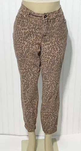 Style & Co  Wild Puma Skinny Jeans Curvy Mid Rise Tummy Control Animal Print 6