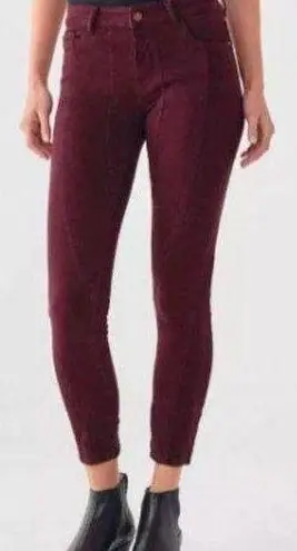 DL1961 Florence Ankle Skinny Jean in Burgundy Size 24 NWT