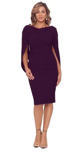 Betsy and Adam Midi Cowl Neck Drape Back Scuba Crepe Dress Size 14 NEW w/Tag
