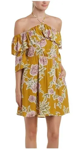 Floral print Cupcakes and Cashmere Fonda Ruffle Detail Floral Print Dress, Yello Yellow Size XS