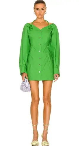 Nanushka Alyssa Mini Dress Green Womens Size XS