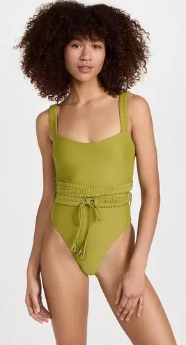 Andrea Iyamah Andrea Lyamah Antii Wasabi Green Belted One Piece Swimsuit Size Medium