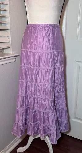 Garnet Hill Tiered Silk Boho Skirt